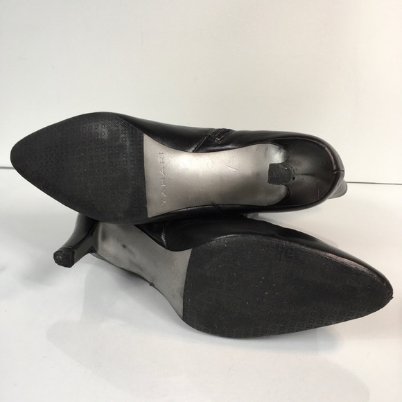 Tahari “Primer” Ankle Boots Black Leather Size 8 - Picture 7 of 7